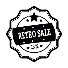 retro sale shopping black and white stickers design