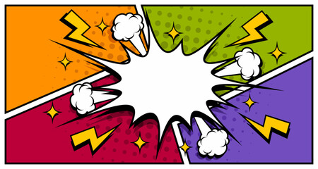 Comic blank text speech bubbles in pop art style vector illustration