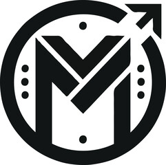 Logo with the letter m that inspires and motivates vector illustration