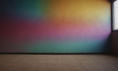 Cement wall and floor for copy space, vibrant, Colorful gradient splash