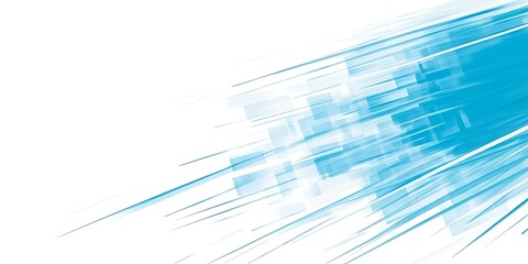 Fototapeta premium Abstract blue streaks, motion, speed, white background, technology design