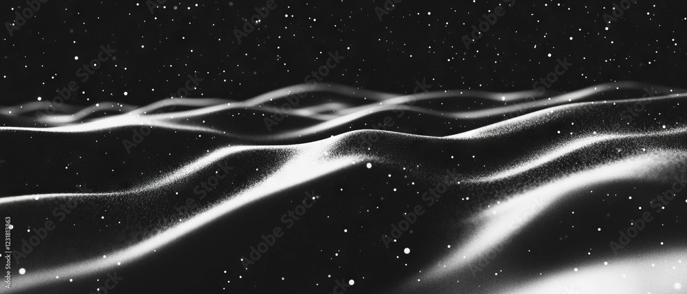 Aufkleber swirling snow patterns create elegant motion on a black backdrop