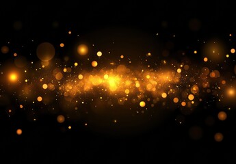 Fototapeta premium A black background with a bright yellow line of dots