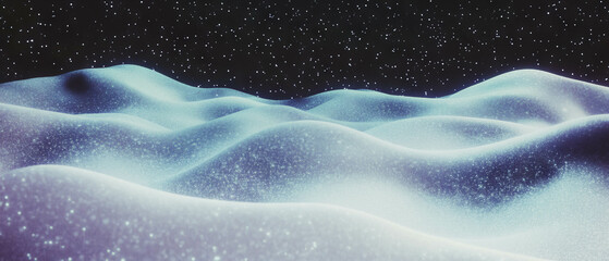 Obraz premium Challenging winter landscape with deep snow drifts under dark conditions