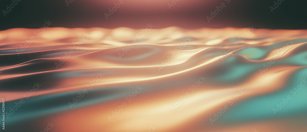 Poster dynamic visualization of abstract sound waves with central space for creative content