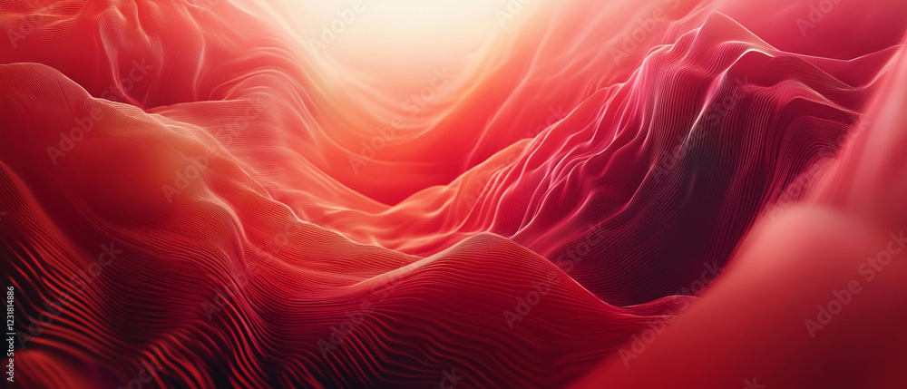 Poster vibrant 3d sound waves create dynamic abstract background with central space