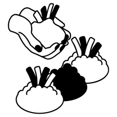 removing plant with roots isometric outline concept, planted by roots vector icon design, Lawn and Gardening symbol, Farm and Plant sign, agriculture and horticulture equipment illustration