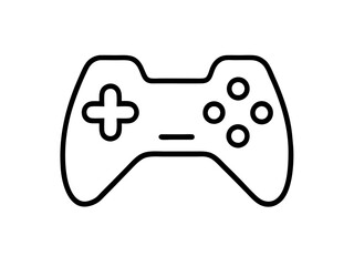 video game controller black line art vector, Simple vector icon style with white background.
