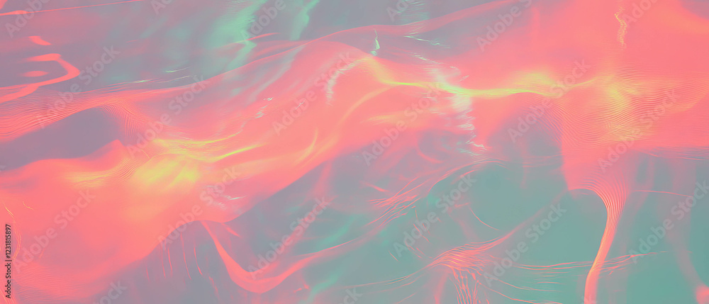 Aufkleber vibrant flow of data streams and sound nodes illustrates connectivity in cyberspace