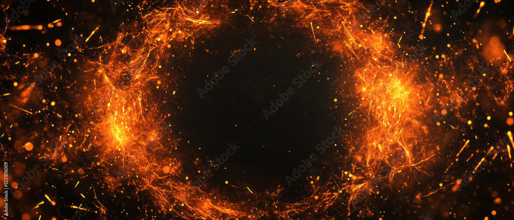 Poster vibrant abstract background of glowing spark particles for creative expression