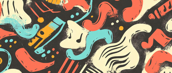 Complex and vibrant music patterns enhance creative expression in art