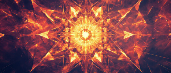 Vibrant geometric spark patterns create an enchanting abstract design with distinct central area