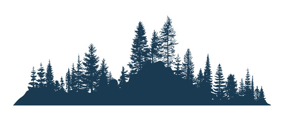 Silhouette of a forest, isolated on white background © Valerii