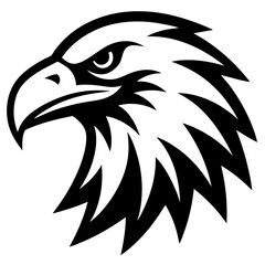 american eagle head black silhouette vector, Simple silhouette Design vector icon with white background. Bird Vector, wild animal vector 