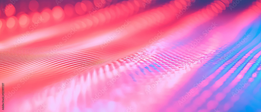 Poster colorful particles respond dynamically to sound waves in energetic abstract design backdrop