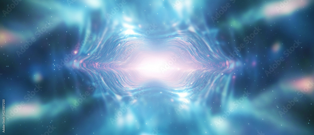 Aufkleber exploring the colorful depths of quantum effects and sound networks for future communication