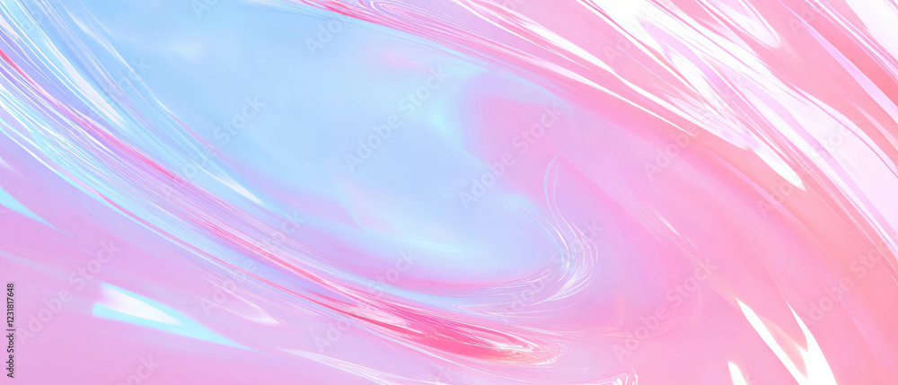 Poster spiral sound waves create a vibrant abstract background with branding space