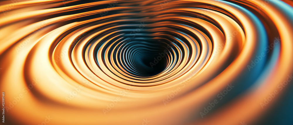 Poster dynamic spiral sound waves create immersive abstract background for branding