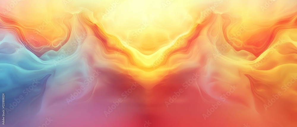 Poster vibrant music waves in an abstract composition with dynamic energy and colorful swirls