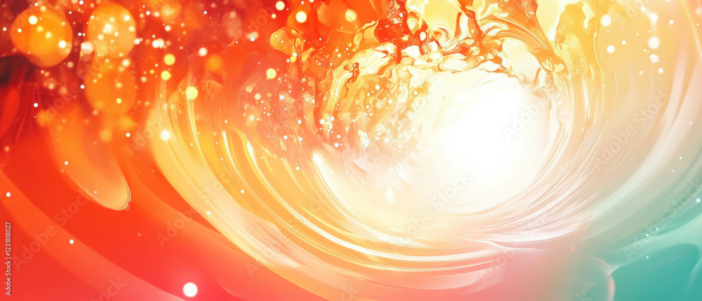 Poster dynamic abstract background featuring vibrant music waves and empty center for text display