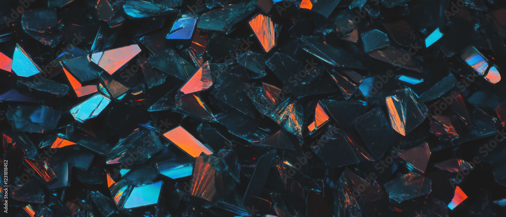 Poster abstract broken glass overlay texture creating striking visuals on a dark background