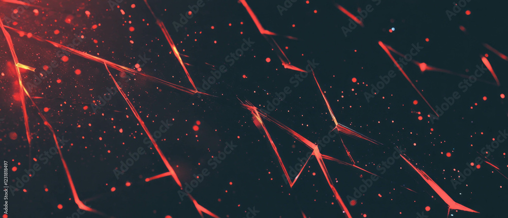 Aufkleber abstract geometric pattern of broken glass on deep dark background with striking details