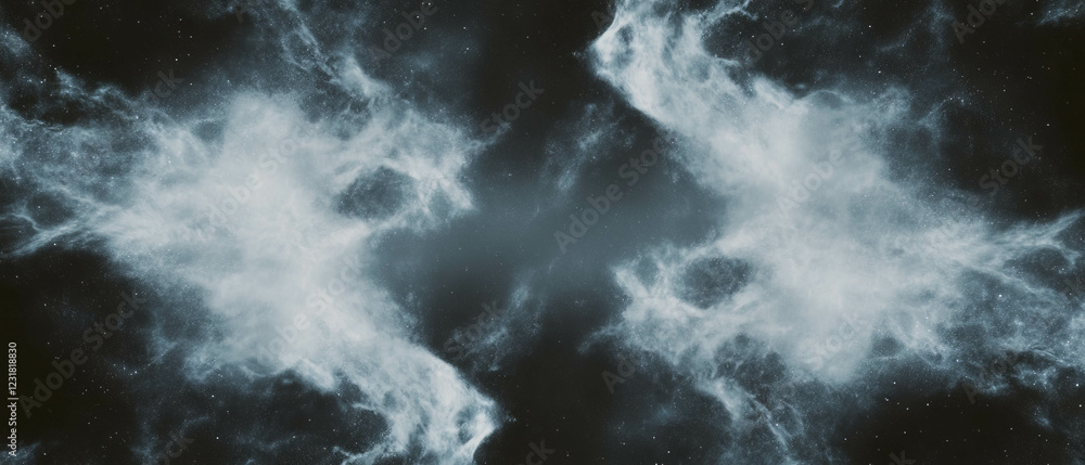 Aufkleber cosmic dust texture with central space for artistic expression on a dark backdrop