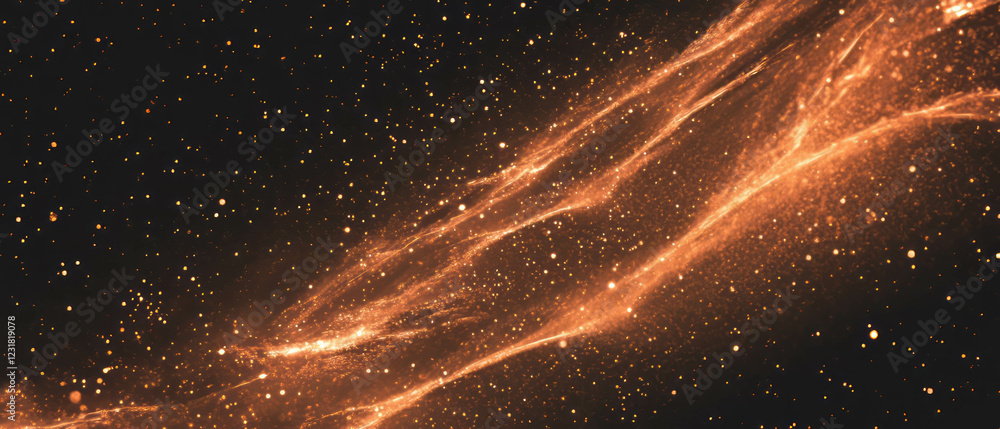 Aufkleber glowing abstract dust texture creates depth on a dark black background with symbolic light