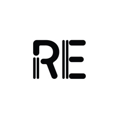 RE monogram logo design letter text name symbol monochrome logotype alphabet character simple logo