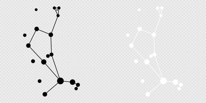 Bootes constellation map set. Vector illustration.