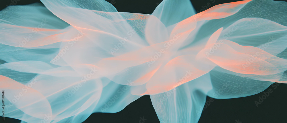 Poster delicate abstract petal patterns create an enchanting design on a dark background