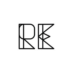 RE monogram logo design letter text name symbol monochrome logotype alphabet character simple logo
