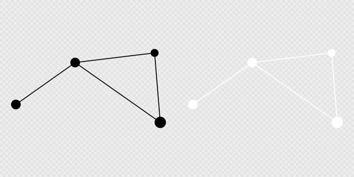 Antlia constellation map set. Vector illustration.
