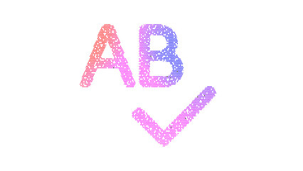 Icon spell check is made up of LED square shapes. There are bright diodes and there are black dead diodes