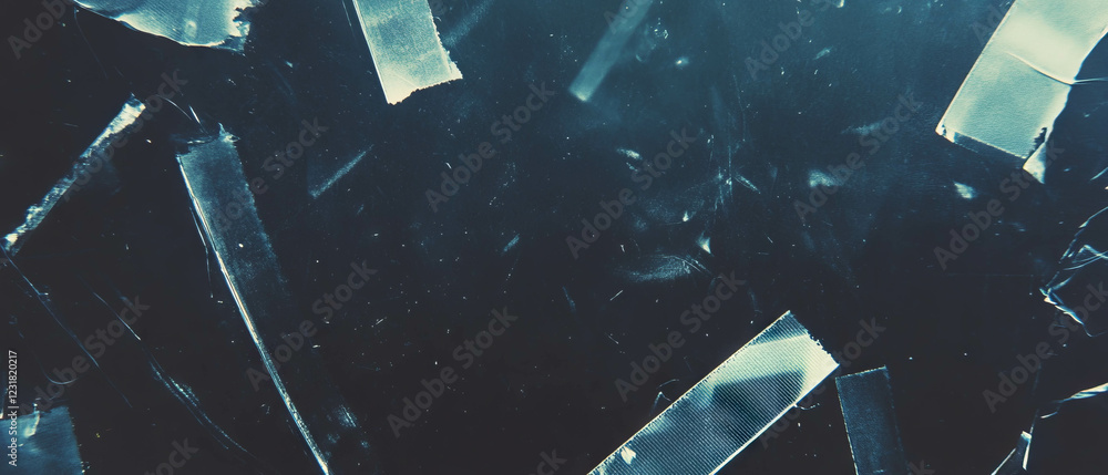 Poster dynamic abstract shapes with film overlay create artistic depth on dark background