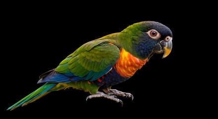 parrot on black