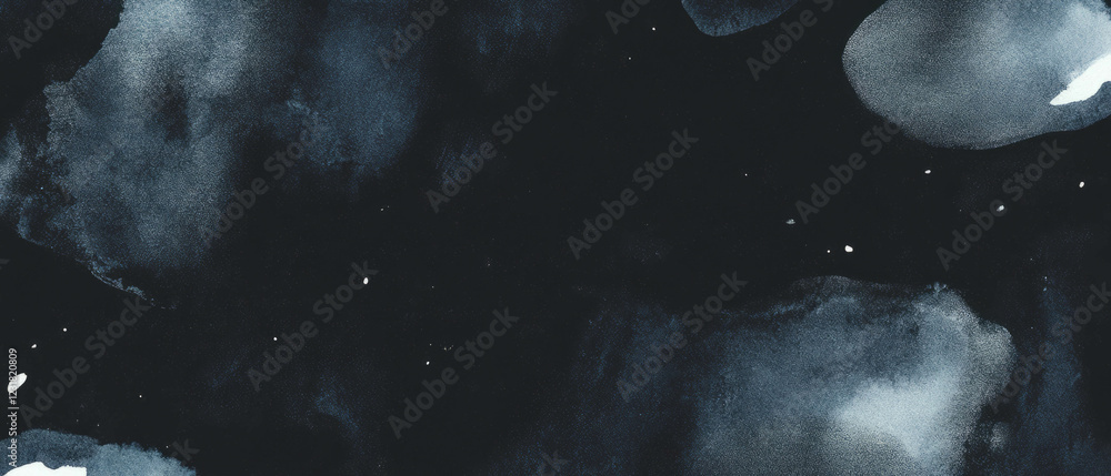 Poster vibrant abstract watercolor shapes create dynamic composition on dark background