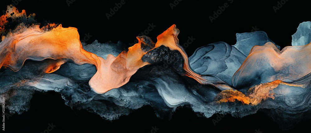 Aufkleber colorful abstract watercolor shapes create dynamic texture on a dark background