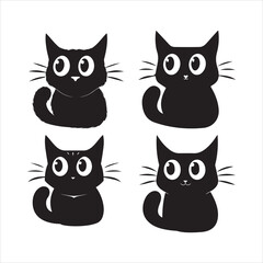 Cat vector silhouette illustration	