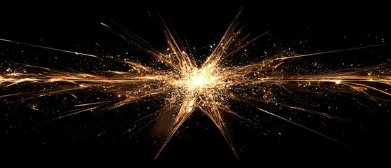 Obraz premium Dynamic triangular spark texture enhances modern design against black background