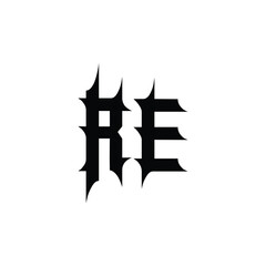 RE monogram logo design letter text name symbol monochrome logotype alphabet character simple logo