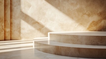 Close-up of a simple, elegant podium with a minimalist design, focusing on its smooth textures and clean lines 