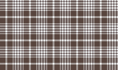 Seamless plaid pattern, brown, white. Suitable for designing clothes, skirts, pants and textiles. Gives a classic and stylish look. Versatile, vector illustration.