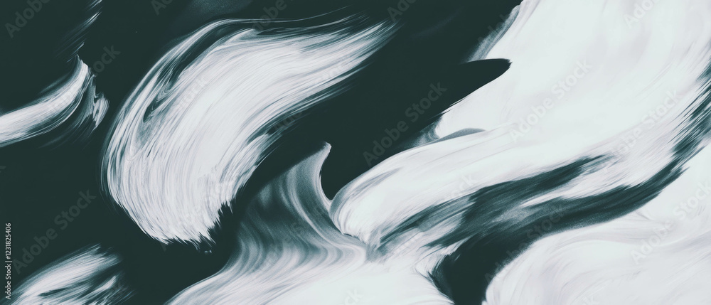 Poster creative abstract brushstroke textures with dynamic shapes and composition on a dark background