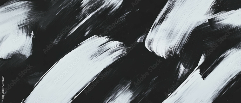 Aufkleber bold brushstrokes create expressive texture on black background with striking contrast and depth