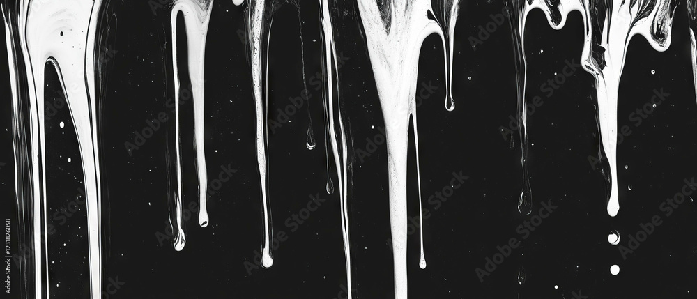 Poster dynamic brushstrokes with liquid texture against a black background create visual depth and movement