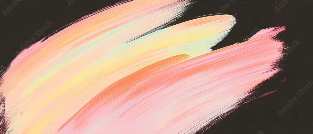 Poster brushstrokes create a vibrant texture with smooth gradient colors against a black background
