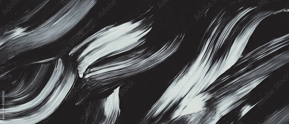 Aufkleber brushstrokes creating layered texture on a black background for artistic effect