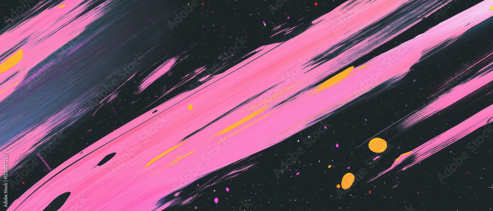 Aufkleber creative brushstroke overlay with splatter effect and textured surface on a black background