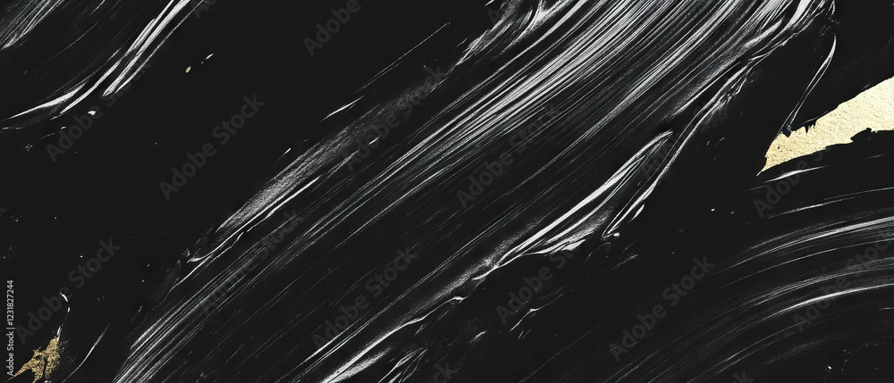 Poster brushstroke texture with synthetic brush against a black background creating a smooth design